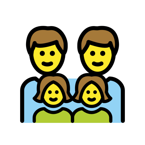 Family: Man, Man, Girl, Girl on OpenMoji