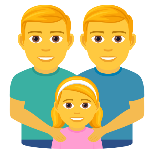 Family: Man, Man, Girl on JoyPixels