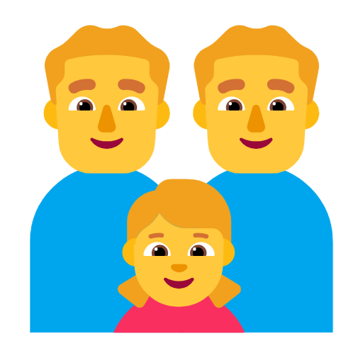 Family: Man, Man, Girl on Microsoft Fluent