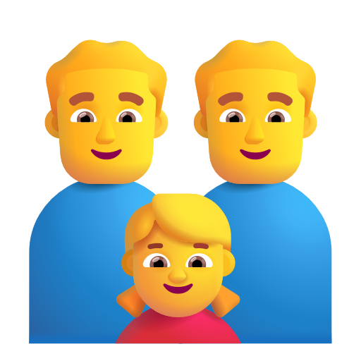 Family: Man, Man, Girl on Microsoft 3D