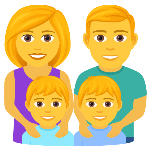 Family: Man, Woman, Boy, Boy on JoyPixels