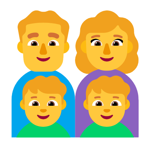 Family: Man, Woman, Boy, Boy on Microsoft Fluent