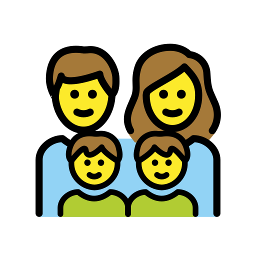 Family: Man, Woman, Boy, Boy on OpenMoji