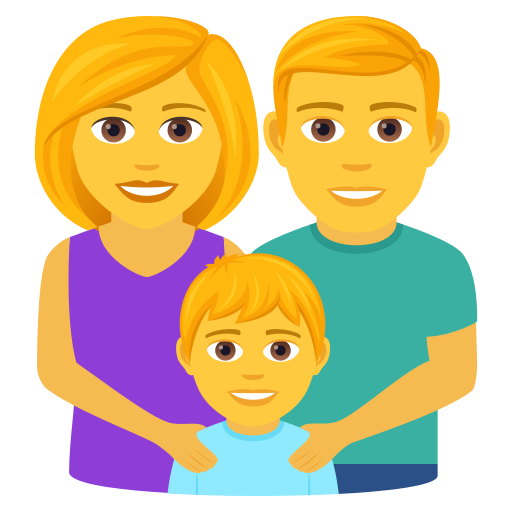 Family: Man, Woman, Boy on JoyPixels