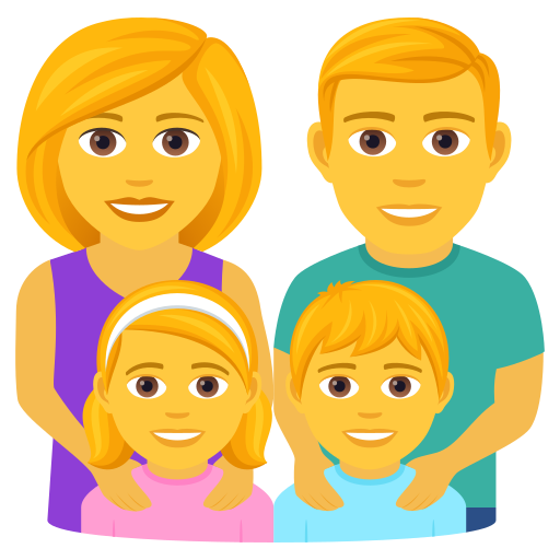 Family: Man, Woman, Girl, Boy on JoyPixels