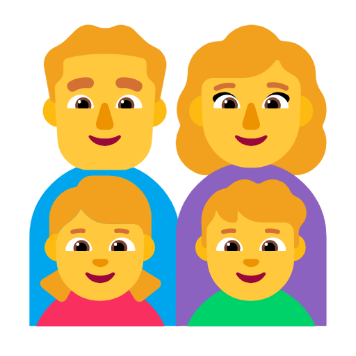 Family: Man, Woman, Girl, Boy on Microsoft Fluent