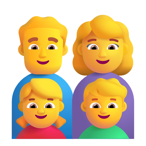 Family: Man, Woman, Girl, Boy on Microsoft 3D