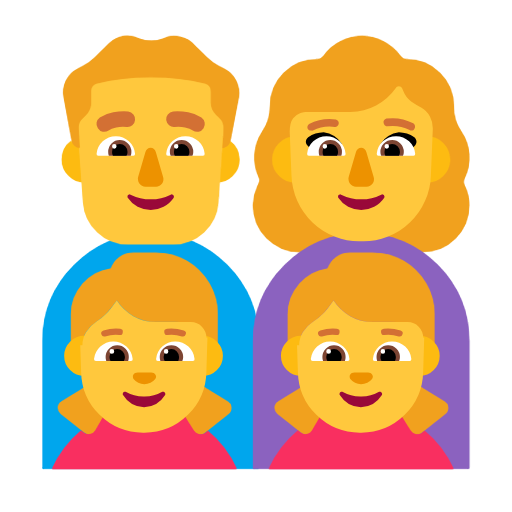 Family: Man, Woman, Girl, Girl on Microsoft Fluent