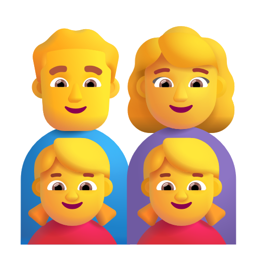 Family: Man, Woman, Girl, Girl on Microsoft 3D