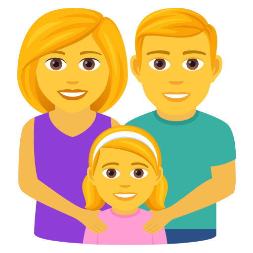 Family: Man, Woman, Girl on JoyPixels