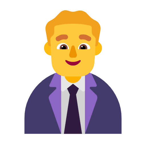 Man Office Worker on Microsoft Fluent