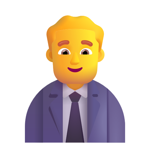 Man Office Worker on Microsoft 3D