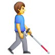 Man With White Cane Facing Right on Samsung