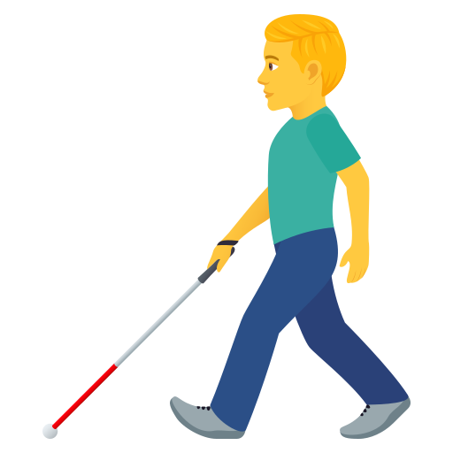 Man With White Cane on JoyPixels