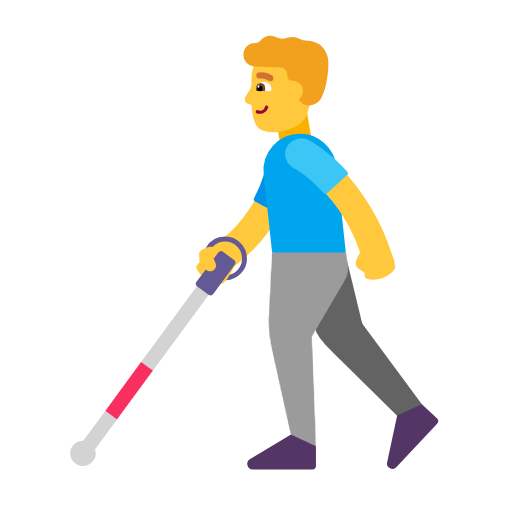 Man With White Cane on Microsoft Fluent