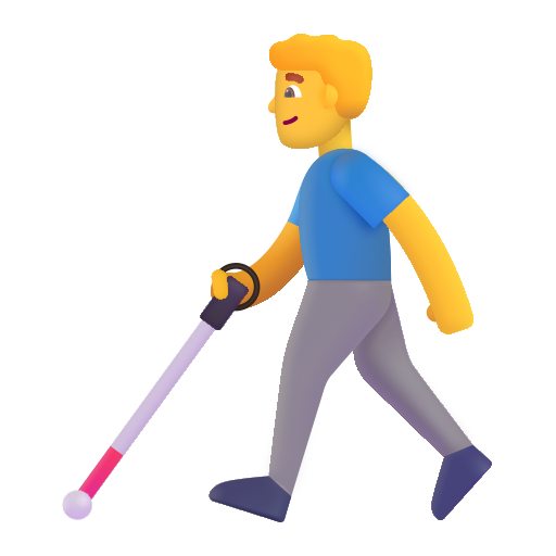 Man With White Cane on Microsoft 3D