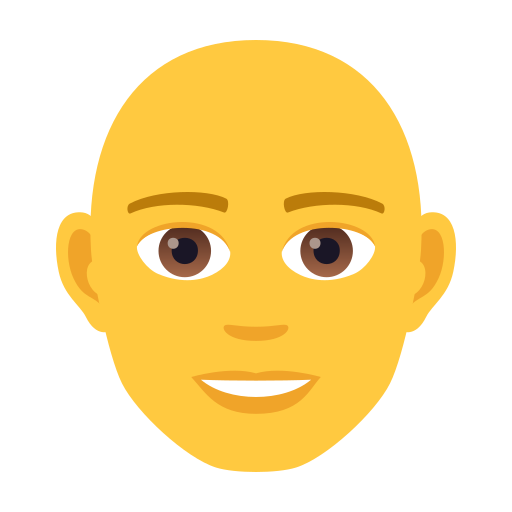 Man: Bald on JoyPixels