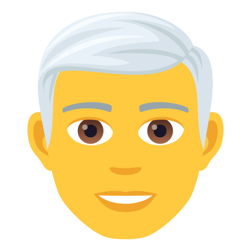 Man: White Hair on JoyPixels