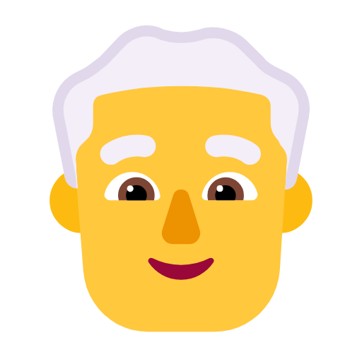 Man: White Hair on Microsoft Fluent