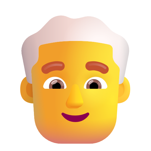 Man: White Hair on Microsoft 3D