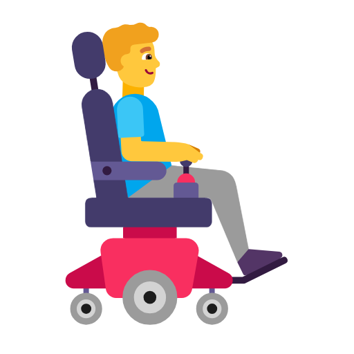 Man In Motorized Wheelchair Facing Right on Microsoft Fluent