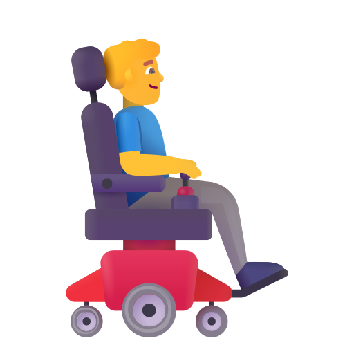 Man In Motorized Wheelchair Facing Right on Microsoft 3D