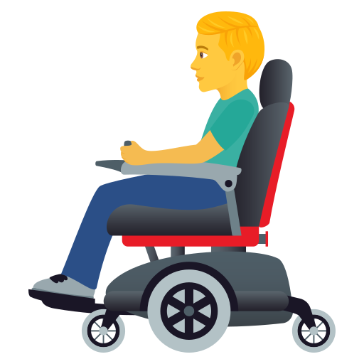 Man In Motorized Wheelchair on JoyPixels
