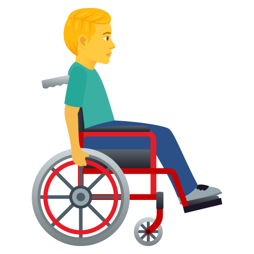 Man In Manual Wheelchair Facing Right on JoyPixels