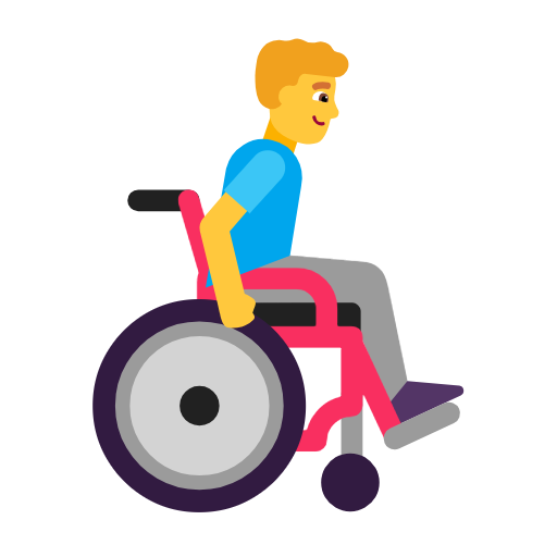 Man In Manual Wheelchair Facing Right on Microsoft Fluent