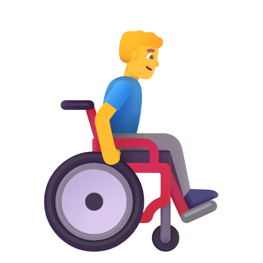 Man In Manual Wheelchair Facing Right on Microsoft 3D