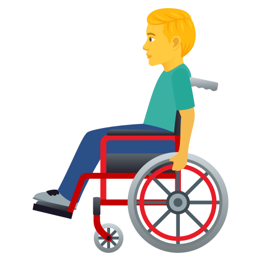 Man In Manual Wheelchair on JoyPixels