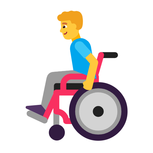 Man In Manual Wheelchair on Microsoft Fluent