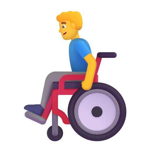 Man In Manual Wheelchair on Microsoft 3D