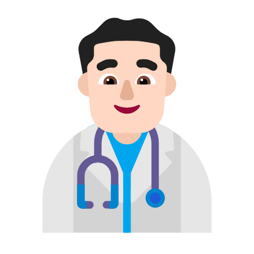 Man Health Worker: Light Skin Tone on Microsoft Fluent