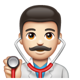 Man Health Worker: Light Skin Tone on WhatsApp