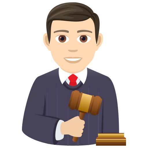 Man Judge: Light Skin Tone on JoyPixels