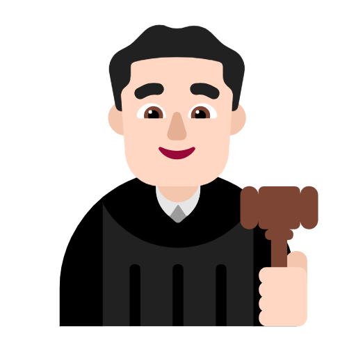 Man Judge: Light Skin Tone on Microsoft Fluent