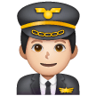 Man Pilot: Light Skin Tone on Samsung