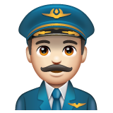 Man Pilot: Light Skin Tone on WhatsApp