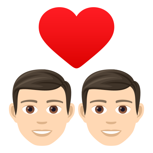 Couple With Heart: Man, Man: Light Skin Tone on JoyPixels