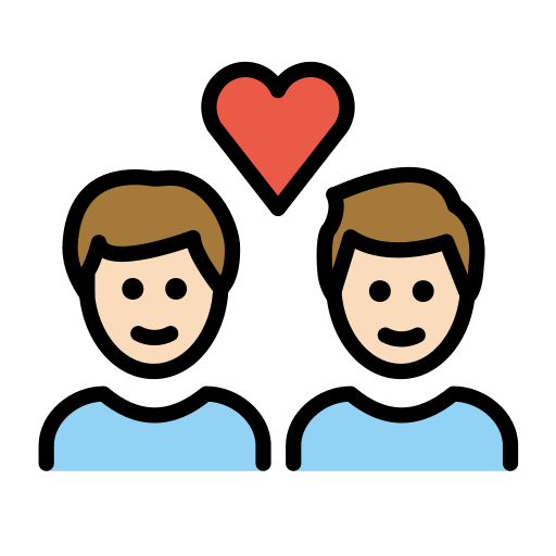 Couple With Heart: Man, Man: Light Skin Tone on OpenMoji