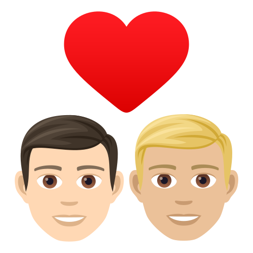 Couple With Heart: Man, Man: Medium-Light Skin Tone on JoyPixels