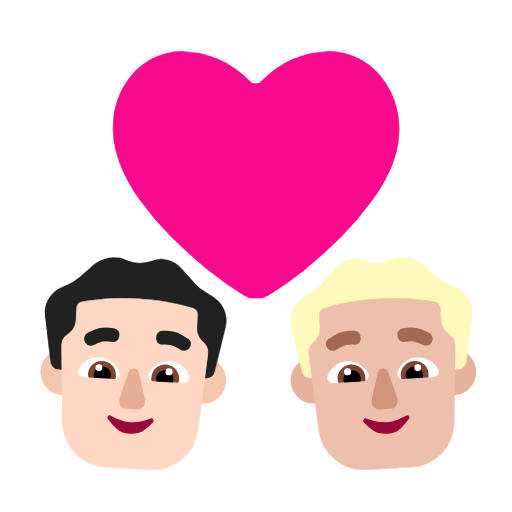 Couple With Heart: Man, Man: Medium-Light Skin Tone on Microsoft Fluent