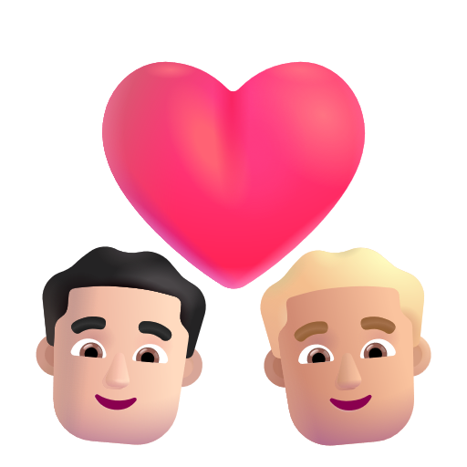 Couple With Heart: Man, Man: Medium-Light Skin Tone on Microsoft 3D