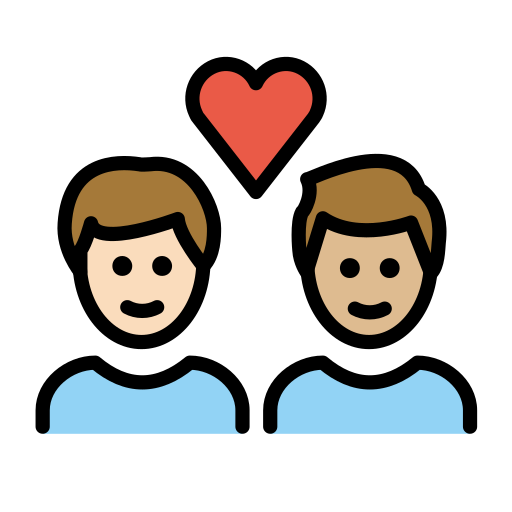 Couple With Heart: Man, Man: Medium-Light Skin Tone on OpenMoji