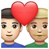 Couple With Heart: Man, Man: Medium-Light Skin Tone on WhatsApp
