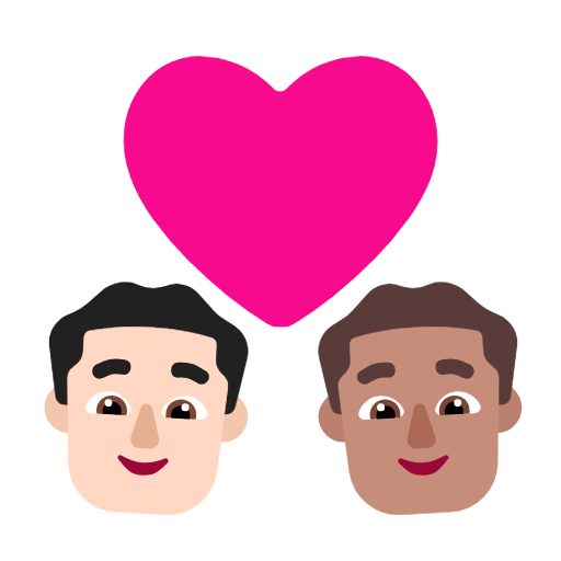 Couple With Heart: Man, Man: Medium Skin Tone on Microsoft Fluent