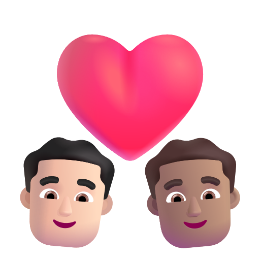 Couple With Heart: Man, Man: Medium Skin Tone on Microsoft 3D