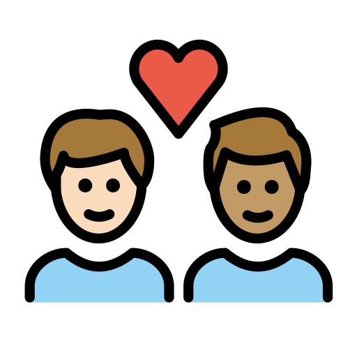 Couple With Heart: Man, Man: Medium Skin Tone on OpenMoji