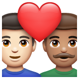 Couple With Heart: Man, Man: Medium Skin Tone on WhatsApp